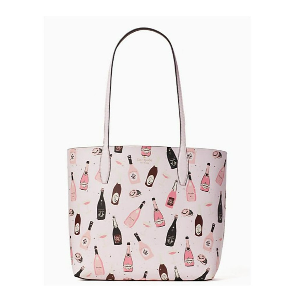 $329 Kate Spade Arch Champagne Large Reversible Tote Bag Purse - Picture 2 of 7